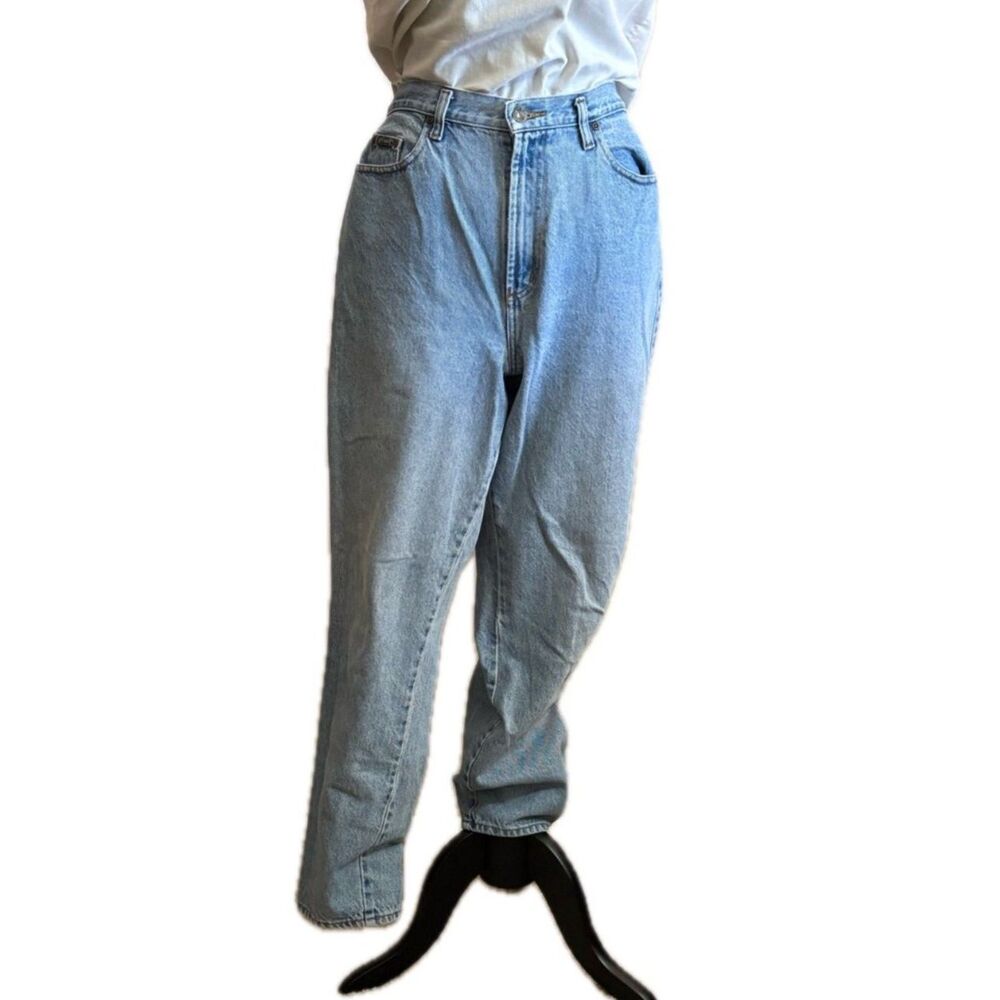 Mom Jeans Light Wash Denim Vtg Paris Sport Club Size 14